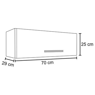 2 Armários Aéreos 1 Porta Branco/Preto Lumil Móveis
