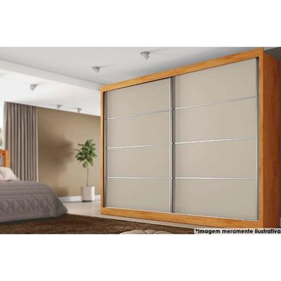 Guarda Roupa Casal Verona Plus c/4 Gavetas e 2 Portas de Correr Peroba/Off White/Peroba - Europa