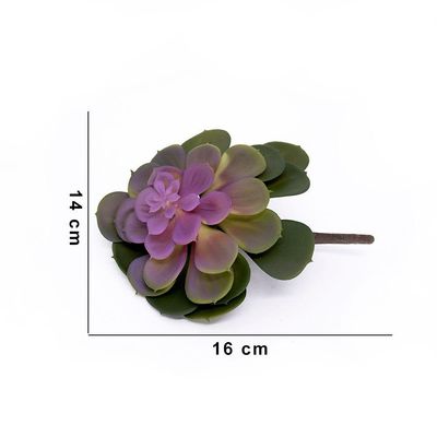 Suculenta Planta Artificial Verde E Rosa 14x16 Cm - D'rossi