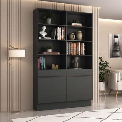 Armário/estante Escritório 2 Portas Multimóveis Mp7000 Preto Preto