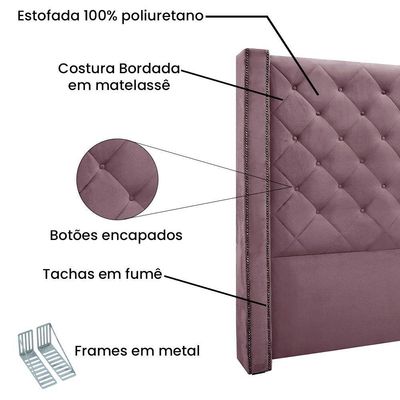 Kit Cabeceira E Calçadeira Queen 1,60M Uva