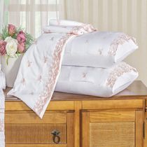 Jogo de Cama King Bordado 600 Fios Rivieri Branco 4pçs