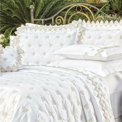 Jogo de Cama Queen Bordado 400 Fios Sensualle Branco 4pçs