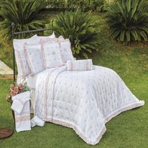Kit Enxoval Queen Bordado 600 Fios Rivieri Branco 5pçs