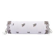 Rolo Decorativo Bordado 200 Fios Mondrean Branco 2pçs