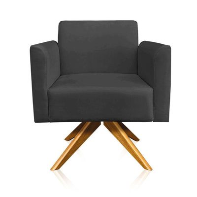 Poltrona Giratória Marisa Suede Preto