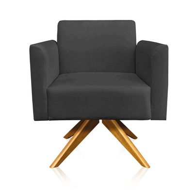 Poltrona Giratória Marisa Suede Preto