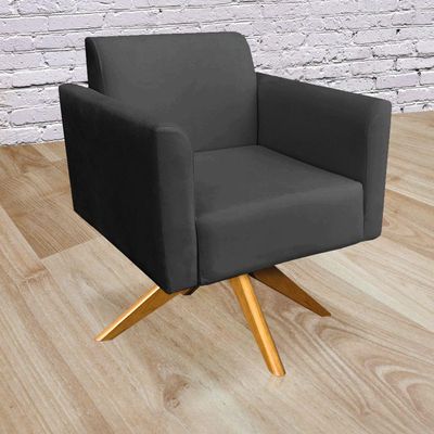 Poltrona Giratória Marisa Suede Preto