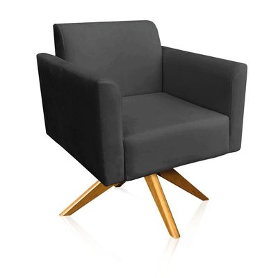 Poltrona Giratória Marisa Suede Preto