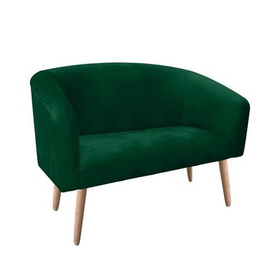 Kit 01 Poltrona e 01 Namoradeira 02 Lugares Suede Verde