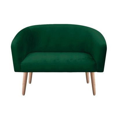 Kit 01 Poltrona e 01 Namoradeira 02 Lugares Suede Verde