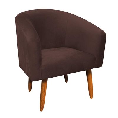 Kit 01 Namoradeira 02 Poltronas Suede Marrom
