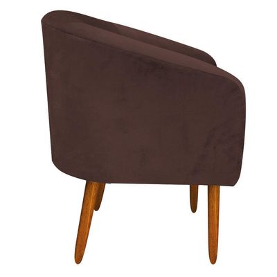Kit 01 Namoradeira 02 Poltronas Suede Marrom