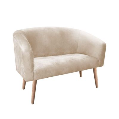Kit 01 Poltrona e 01 Namoradeira02 Lugares Suede Bege