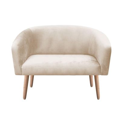 Kit 01 Poltrona e 01 Namoradeira02 Lugares Suede Bege