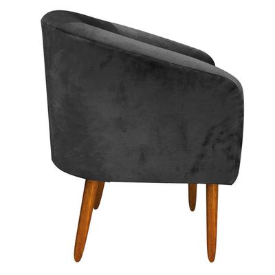 Kit 01 Namoradeira 02 Poltronas Suede Preto