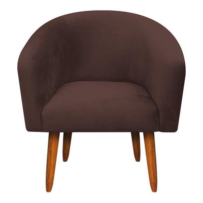 Kit 01 Namoradeira e 01 Poltrona Stella Suede Marrom