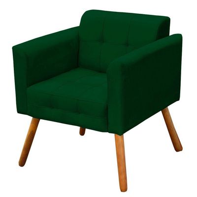 Kit 01 Namoradeira 02 Poltronas Elisa Suede Verde