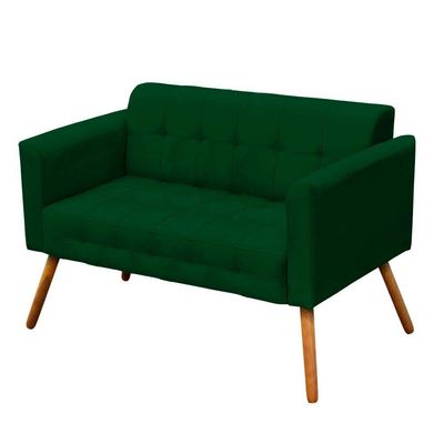 Kit 01 Namoradeira 02 Poltronas Elisa Suede Verde