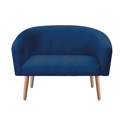 Kit 01 Poltrona e 01 Namoradeira 02 Lugares Suede Marinho