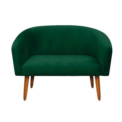 Kit 01 Namoradeira e 01 Poltrona Stella Suede Verde