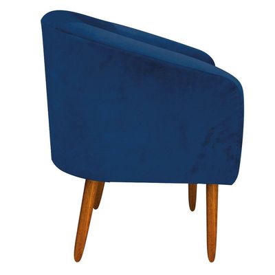 Kit 01 Namoradeira e 01 Poltrona Azul Marinho Pés Palito