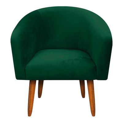 Kit 01 Namoradeira e 01 Poltrona Stella Suede Verde