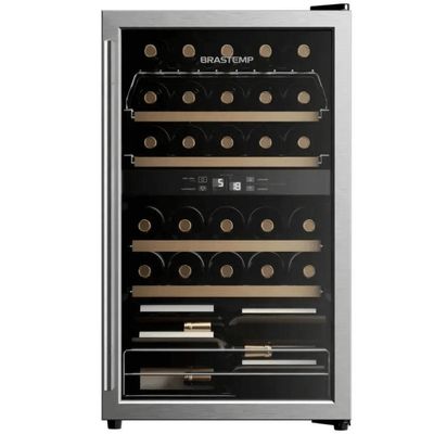 Adega Brastemp Dual Zone 33 Garrafas Inox 220V BZB33BEBNA