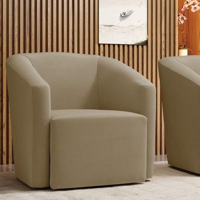 Poltrona Stella Max Suede Base Giratória - D'rossi Cor Marrom Rato