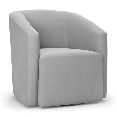 Poltrona Stella Max Suede Cinza Base Giratória - D'rossi