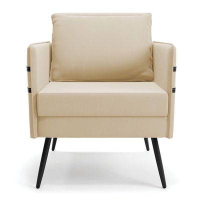 Kit 01 Namoradeira E 02 Poltronas Suede Bege