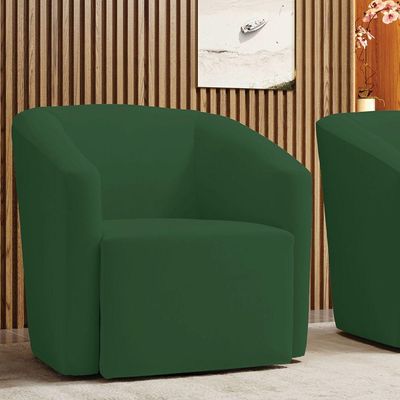 Poltrona Stella Max Veludo Base Giratória - D'rossi Cor Verde