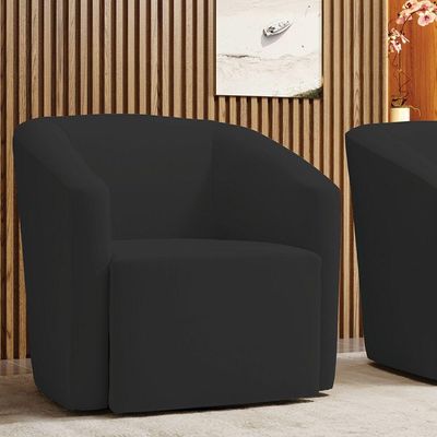 Poltrona Stella Max Veludo Base Giratória - D'rossi Cor Preto