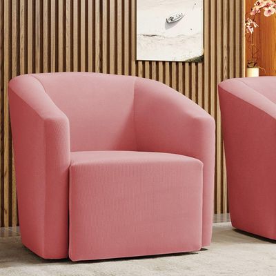 Poltrona Stella Max Suede Base Giratória - D'rossi Cor Rose