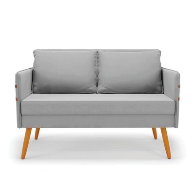Kit 01 Namoradeira E 01 Poltrona Suede Ma30 Cinza