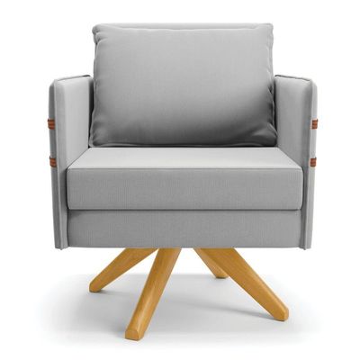 Kit 01 Namoradeira E 01 Poltrona Suede Ma30 Cinza
