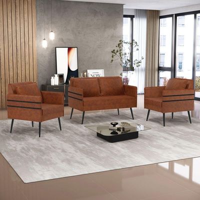 Kit 01 Namoradeira E 02 Poltronas Corano Nozes