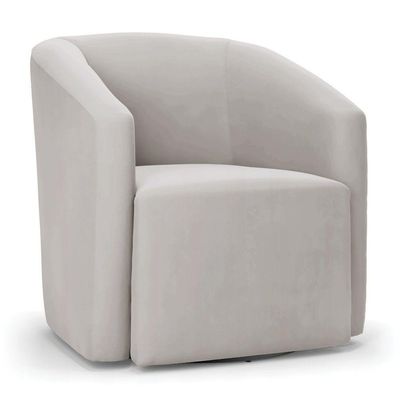 Poltrona Stella Max Veludo Base Giratória - D'rossi Cor Cinza