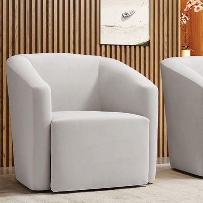 Poltrona Stella Max Veludo Base Giratória - D'rossi Cor Cinza