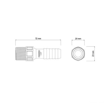 Adaptador Com Rosca Externa 1/2" Tramontina Para Mangueiras Tramontina