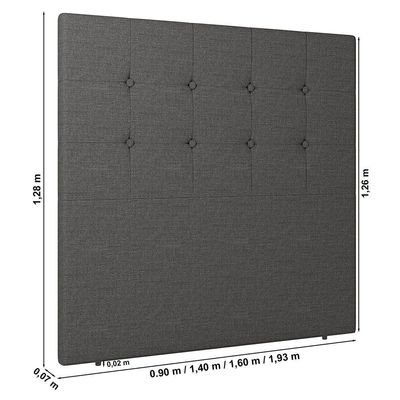 Cabeceira Cama Box Solteiro Luana 90cm Linho Cinza