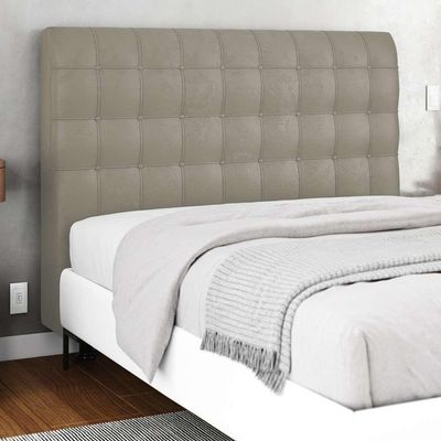Cabeceira Cama Box Casal Queen Size Ciara 160cm Botonê Com Frame Sintético Bege