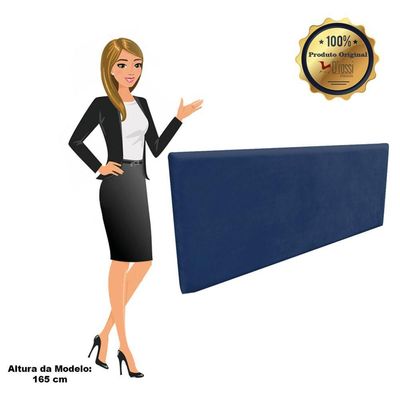 Cabeceira Painel Clean Box Casal 160cm Azul Marinho