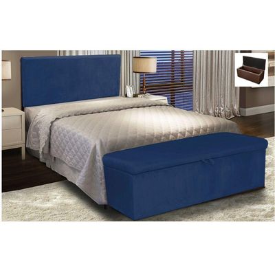 Cabeceira Painel Clean Box Casal 160cm Azul Marinho