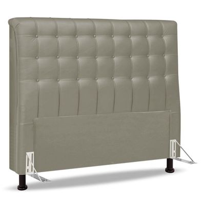 Cabeceira Cama Box Casal Ciara 140cm Botonê Com Frame Linho Bege