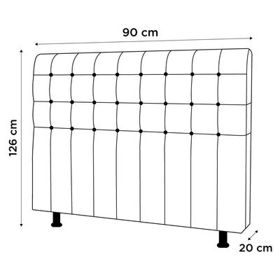 Cabeceira Cama Box Solteiro Dahlia 90Cm Com Frame Suede Bege - Desk Design