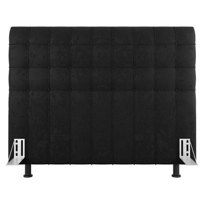 Cabeceira Cama Box Casal Queen Size Dahlia 160Cm Com Frame Sintético Preto - Desk Design