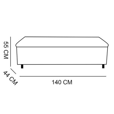 Kit Cabeceira E Calçadeira Baú Casal 1,40m Madrid Suede - Pallazio Cor Azul Marinho