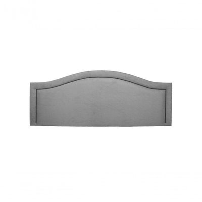 Cabeceira King Curva Luxo 193x60 Suede Cinza - Tachas Fumê