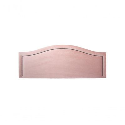 Cabeceira Queen Curva Luxo 160x60 Veludo Rosê - Tachas Fumê